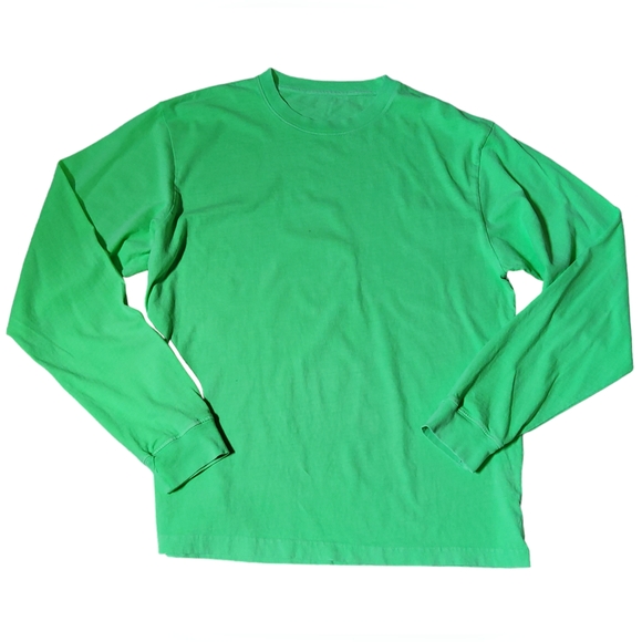 Ecocycle Long Sleeve Tee Shirt Size L Neon Green New - Picture 2 of 11